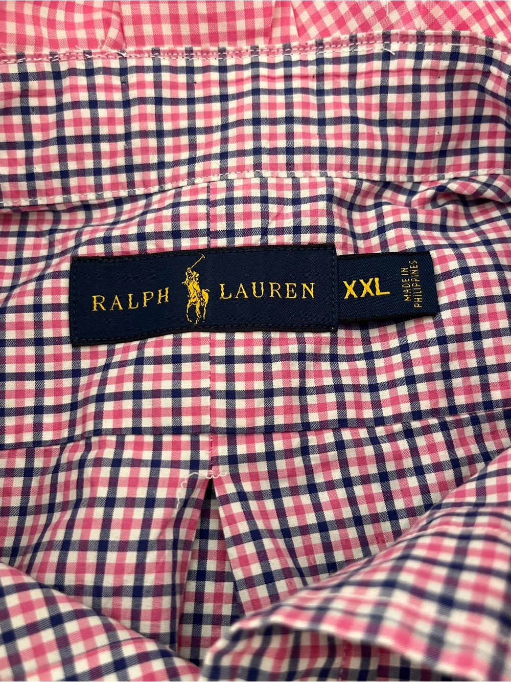 Reworked Ralph Lauren Pink and Blue Gingham Button-Down Ruffle Collar - Picture 6 of 9